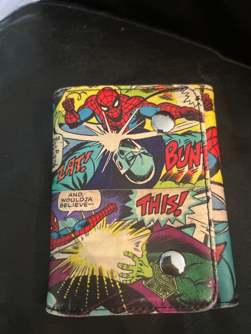 Vintage Marvel Comics Spider-Man Trifold Wallet Retro Comic Panel Scene